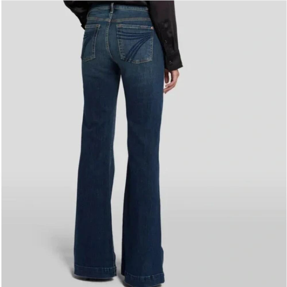 7 For All Mankind b(air) Dojo Wide Leg Blue Jeans Dark Light Flare Size 25